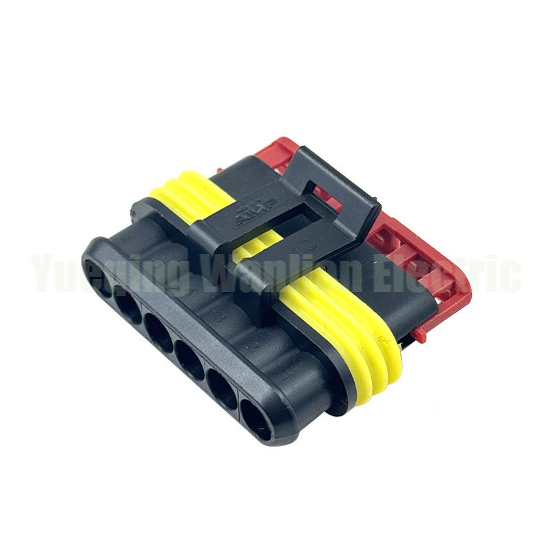 6 Pin 282090-1 Socket Circular Superseal Crimp Without Contacts Auto Wire Connector